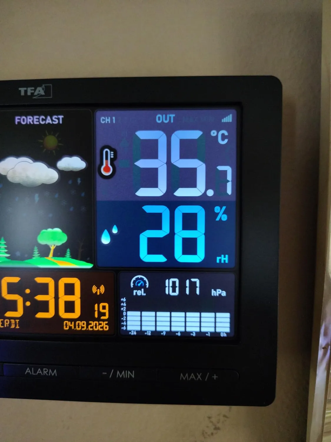 TFA Dostmann Season 2 35.1118 Funk-Wetterstation Modern schwarz