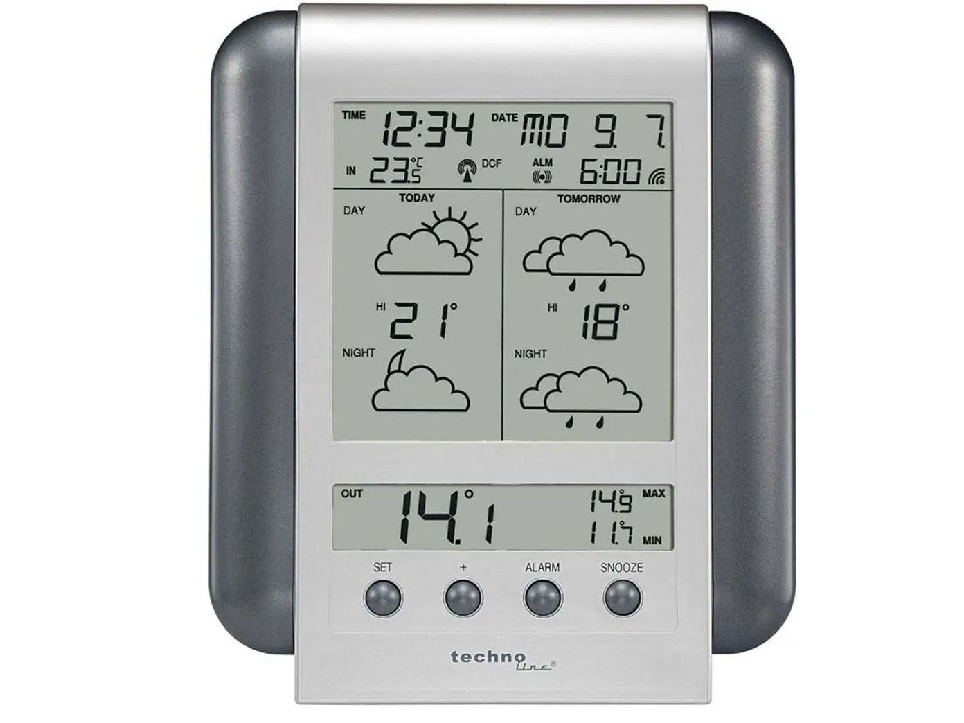 Technoline Meteotronic WM 5412 Wetterstation silber 90 Regionen