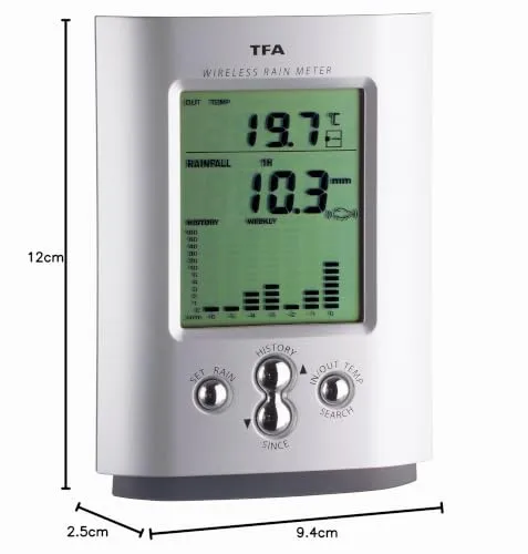 TFA Dostmann Monsun 47.3003 Funk-Regenmesser grau