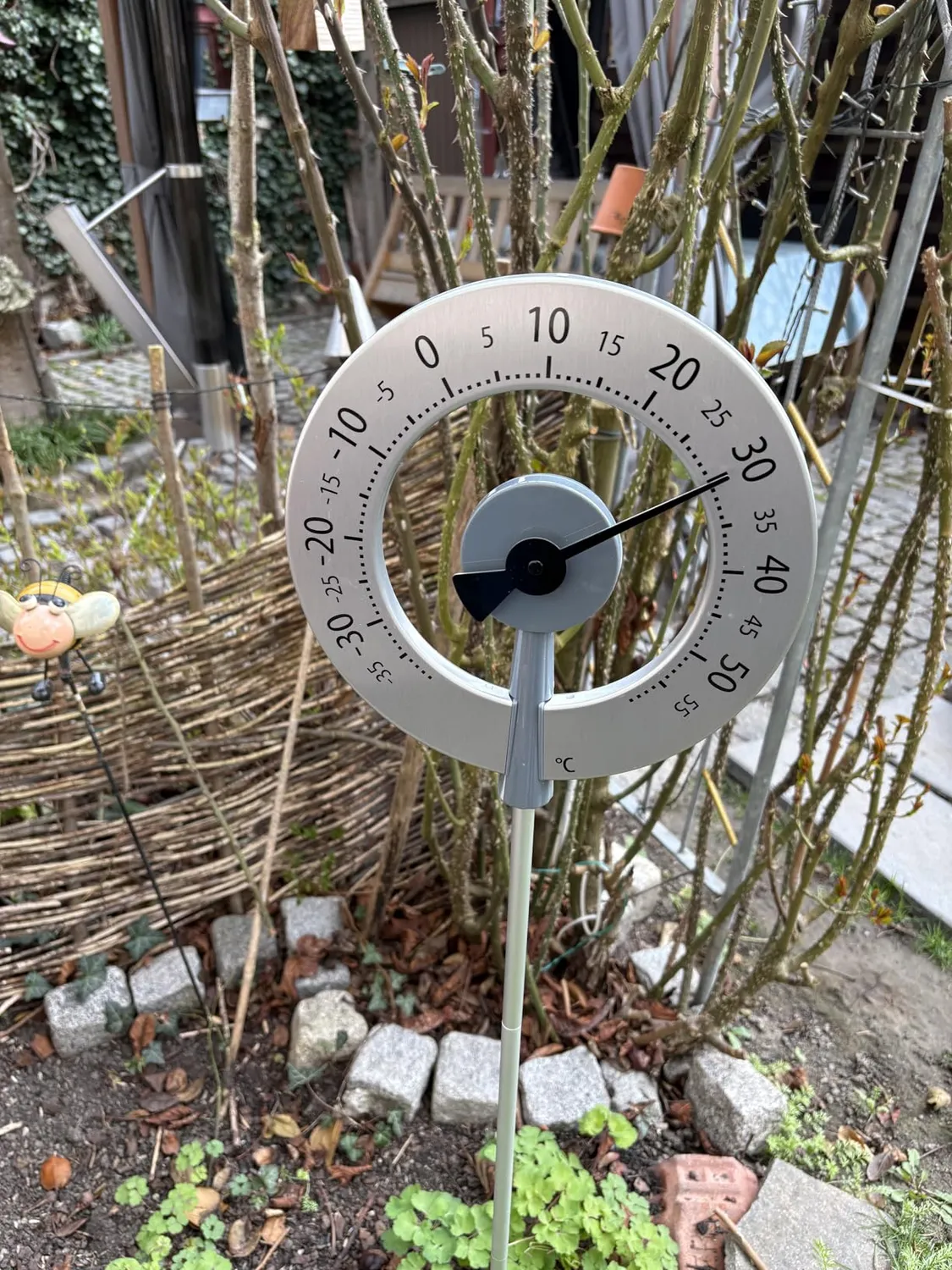 TFA Dostmann Lollipop Gartenthermometer Silber-Anthrazit 95 cm