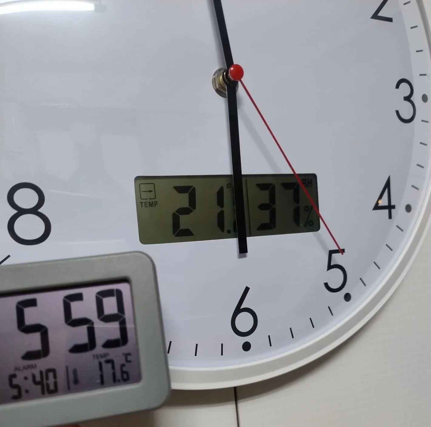 TFA Dostmann 60.3048.02 Wanduhr Thermo-Hygrometer weiß