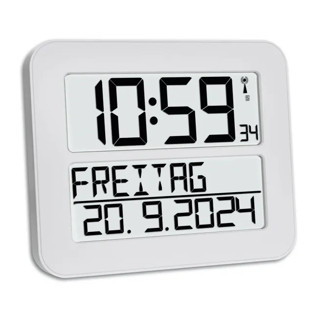 TFA Dostmann Timeline Max 60.4512.02 Funkuhr weiß