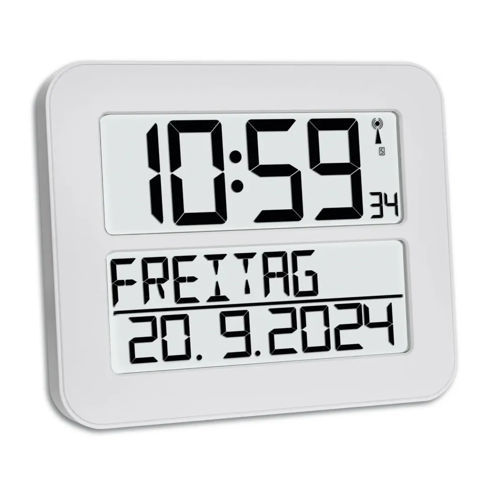 TFA Dostmann Timeline Max 60.4512.02 Funkuhr weiß