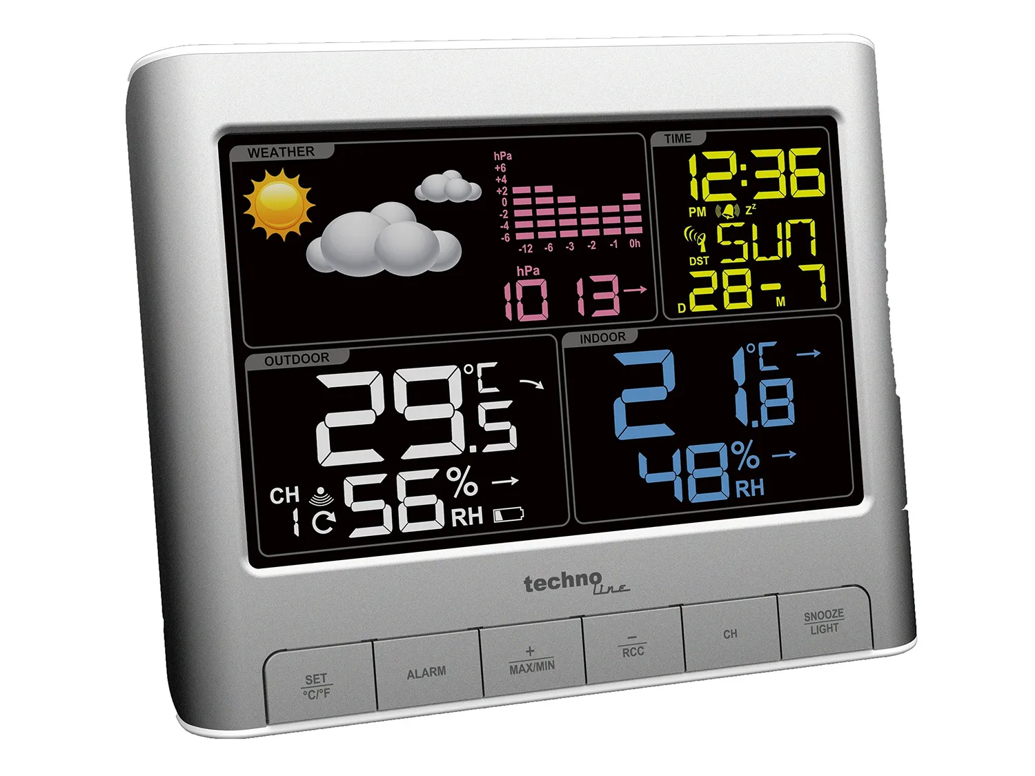 Technoline WS 6449 Wetterstation Funk DCF farbig