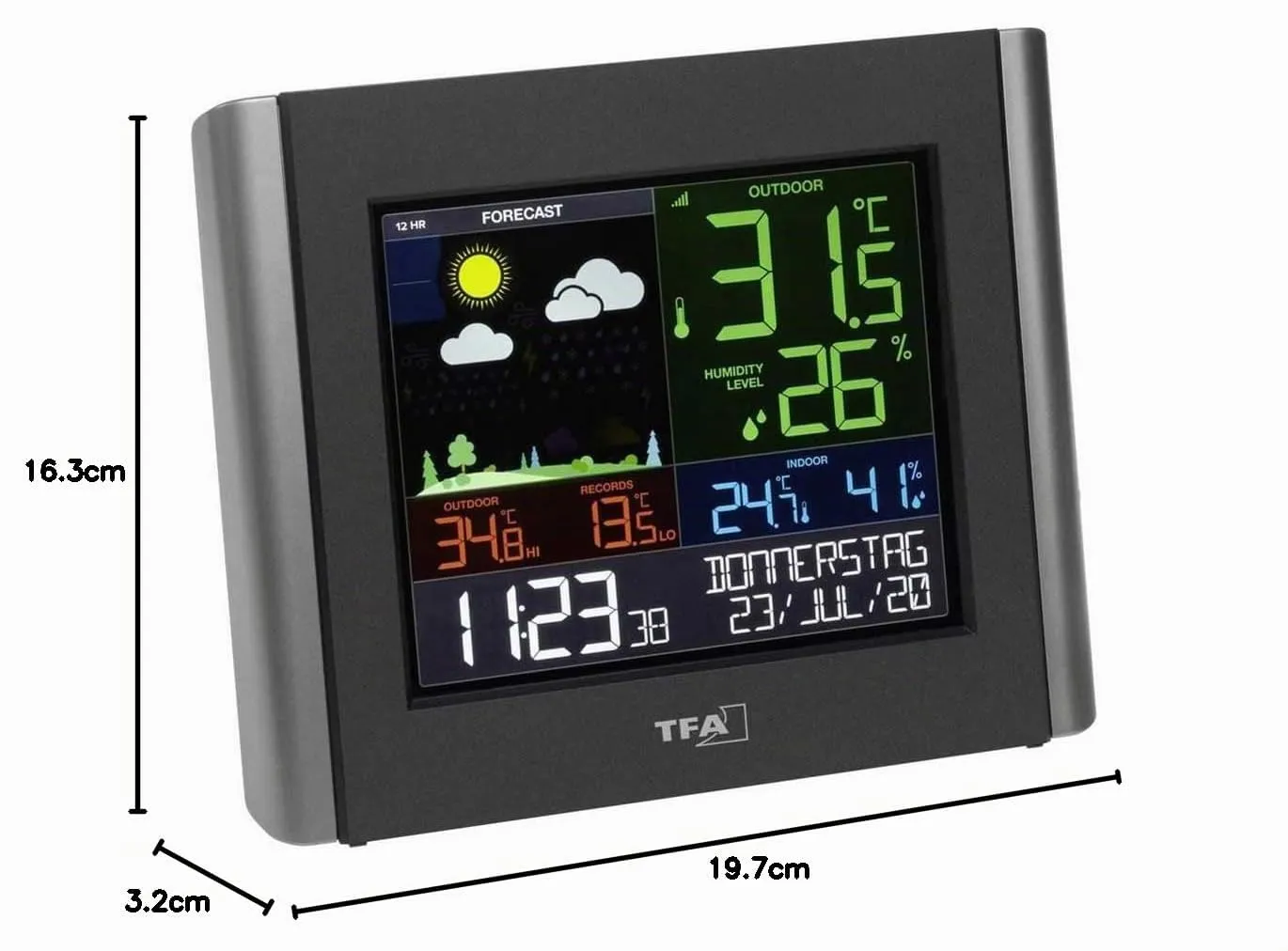TFA Dostmann Meteo 35.8000.01 WLAN-Wetterstation schwarz mit App