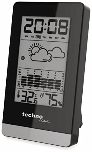 Technoline WS 9125 Wetterstation schwarz Touch-Licht Luftdruck