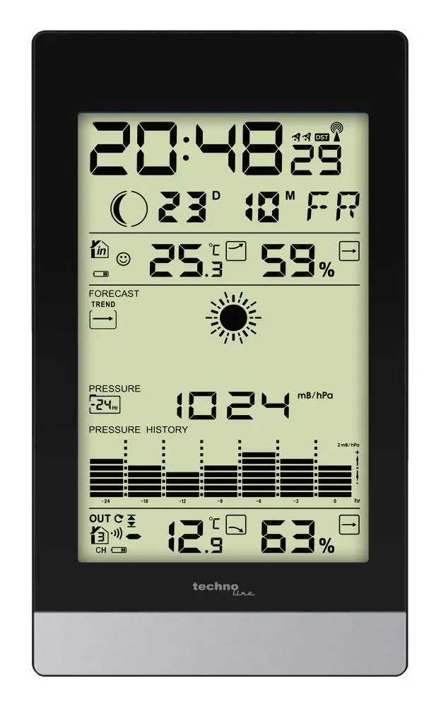 Technoline WS 9050 Wetterstation hochkant mit Frostalarm