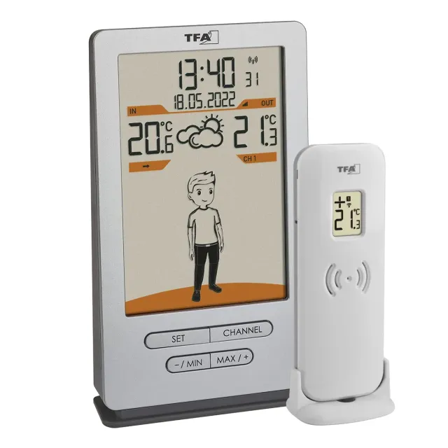 TFA Weather Jack 35.1166.54 Funk-Wetterstation silber