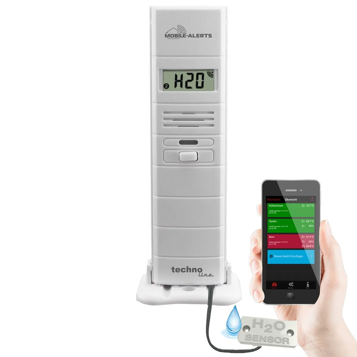 Technoline MA 10350 Wassermelder Thermo-Hygro Sensor mit Gateway