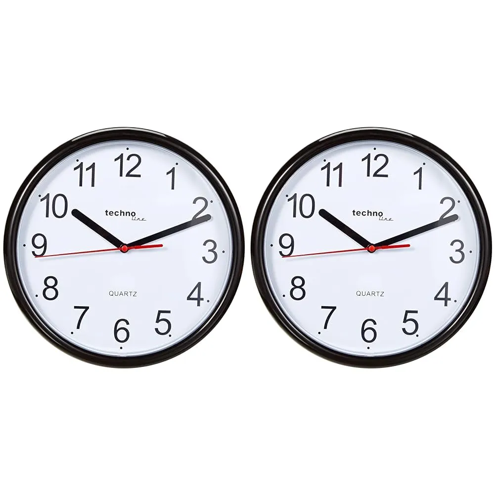 Technoline WT 600 Wanduhr Rot 25 cm Kunststoff