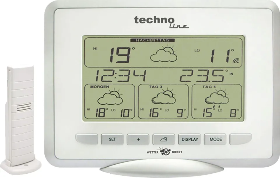 Technoline WetterDirekt WD 9535 Wetterstation 4-Tage weiß-silber