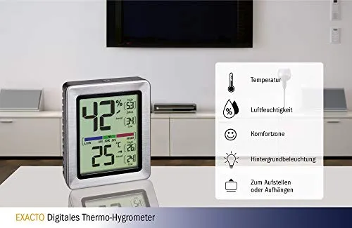 TFA Dostmann Exacto 30.5047.54 Thermo-Hygrometer silber