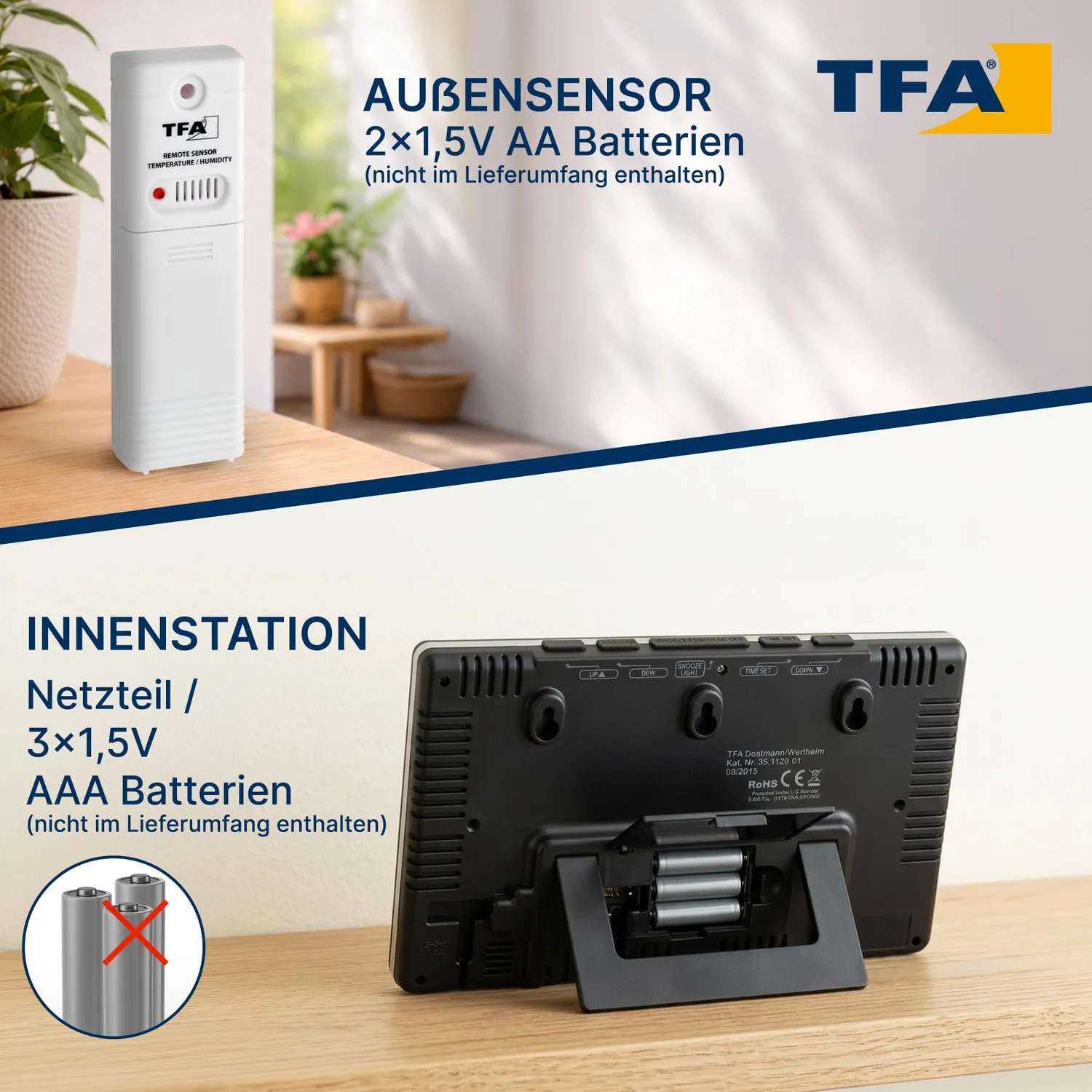 TFA Dostmann Spring 35.1129 Funk-Wetterstation Bundle