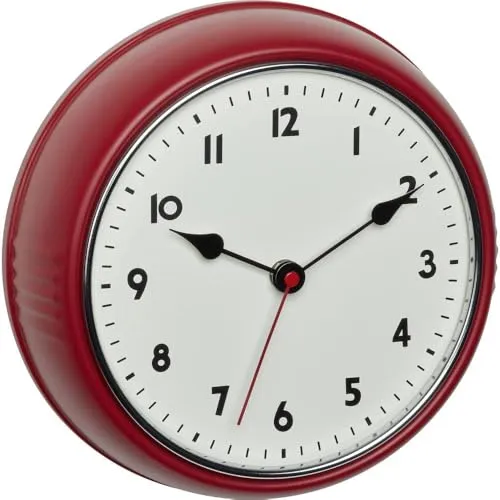 TFA Dostmann 60.3541.05 Funk-Wanduhr rot Metall 24 cm