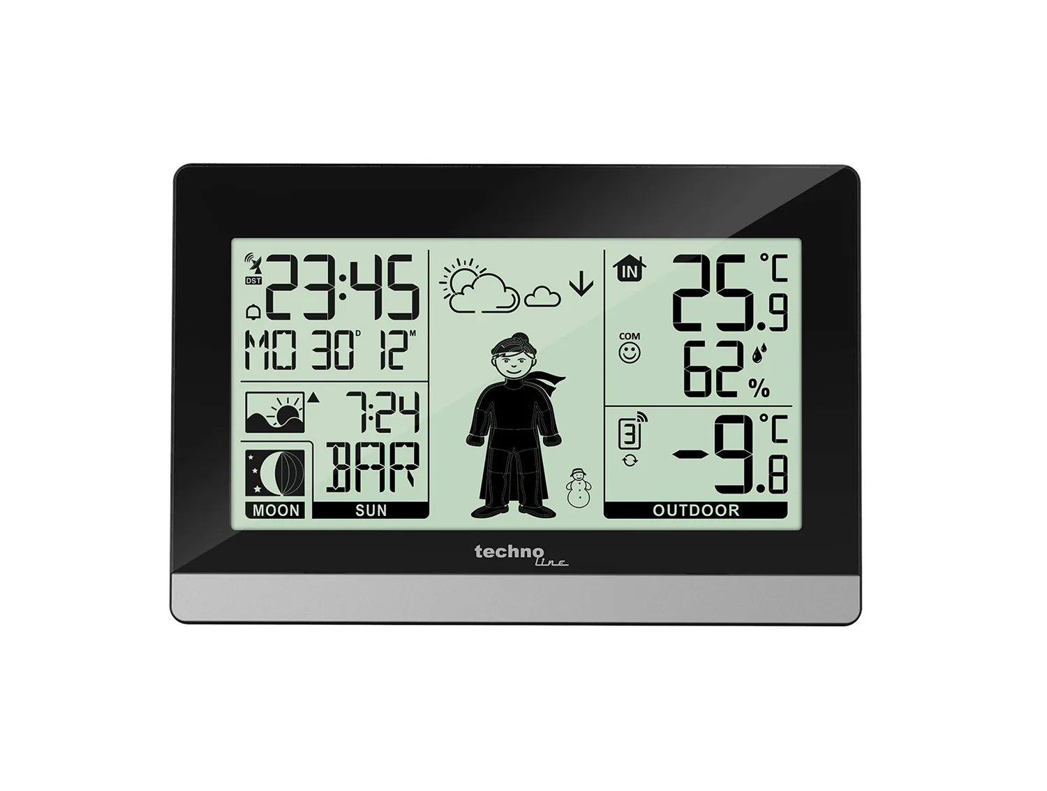 Technoline WS 9612 Funk-Wetterstation schwarz modern