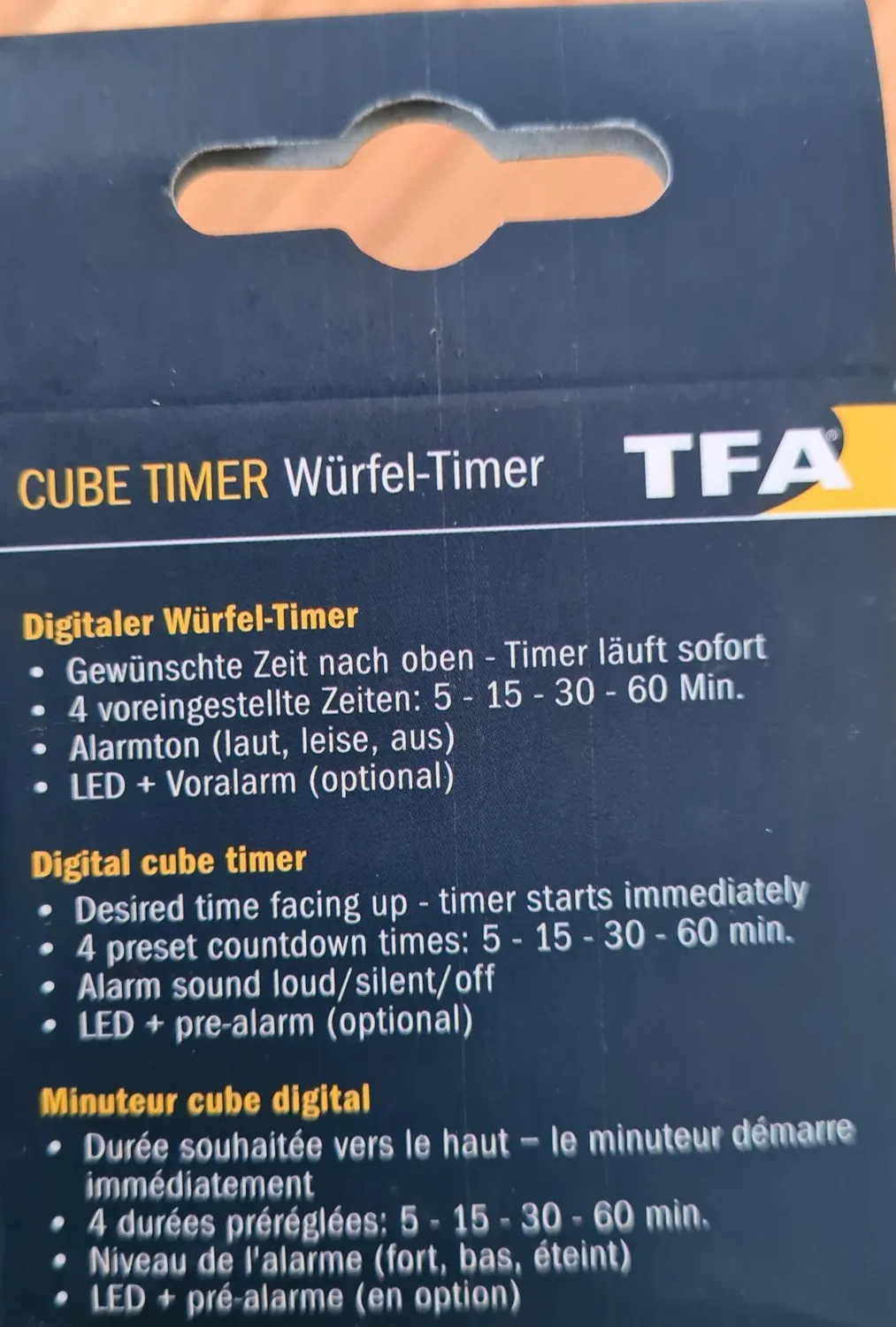 TFA Dostmann Cube Timer 38.2032.02 weiß digital