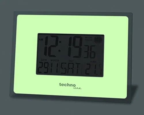 Technoline WS8008 Funk-Wanduhr digital Leuchtrahmen