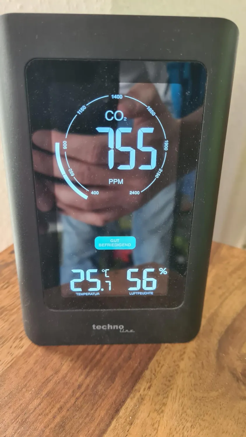 Technoline WL1030 CO2-Messgerät Schwarz NDIR-Ampel