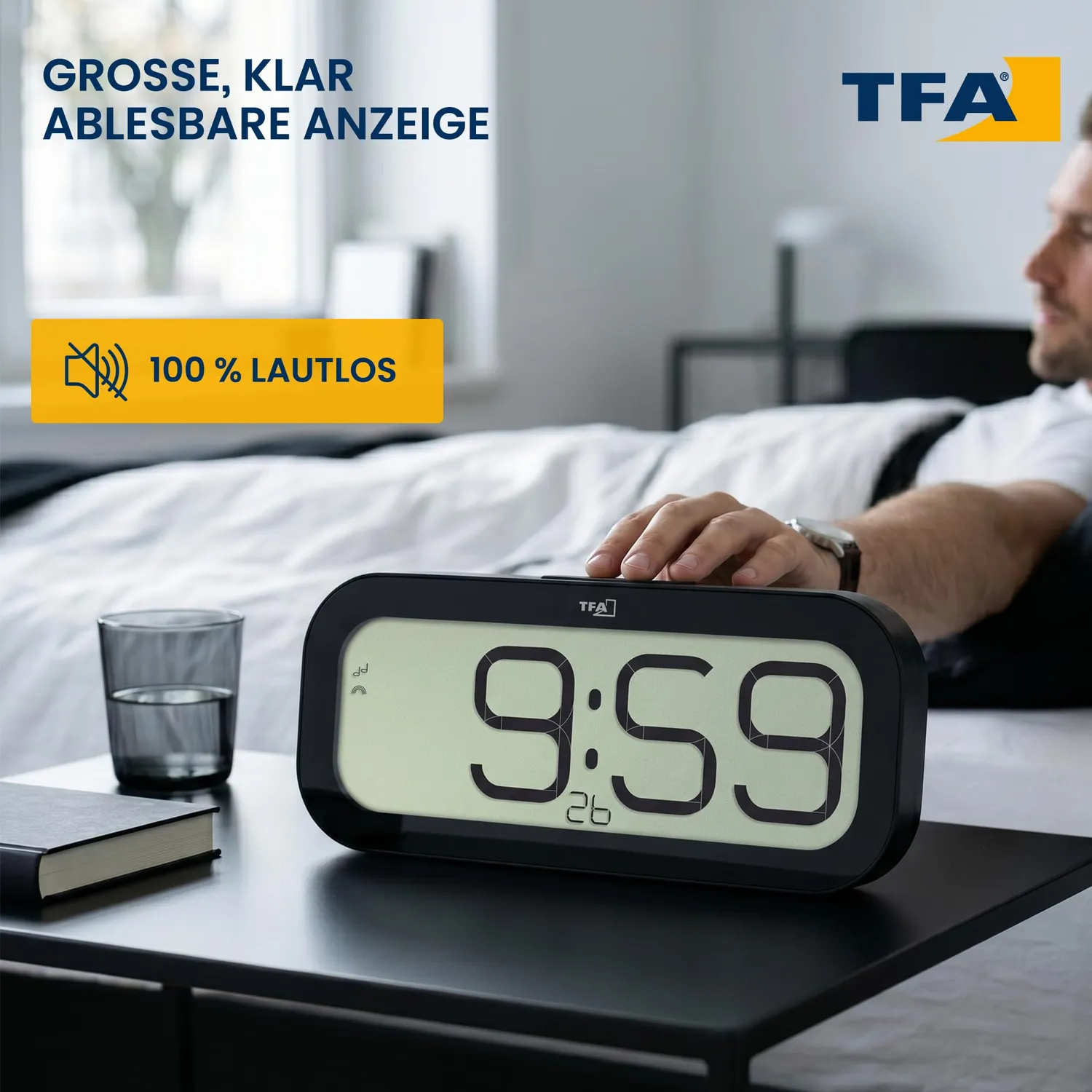TFA Dostmann Bim Bam 60.4514.01 Funk-Wanduhr schwarz
