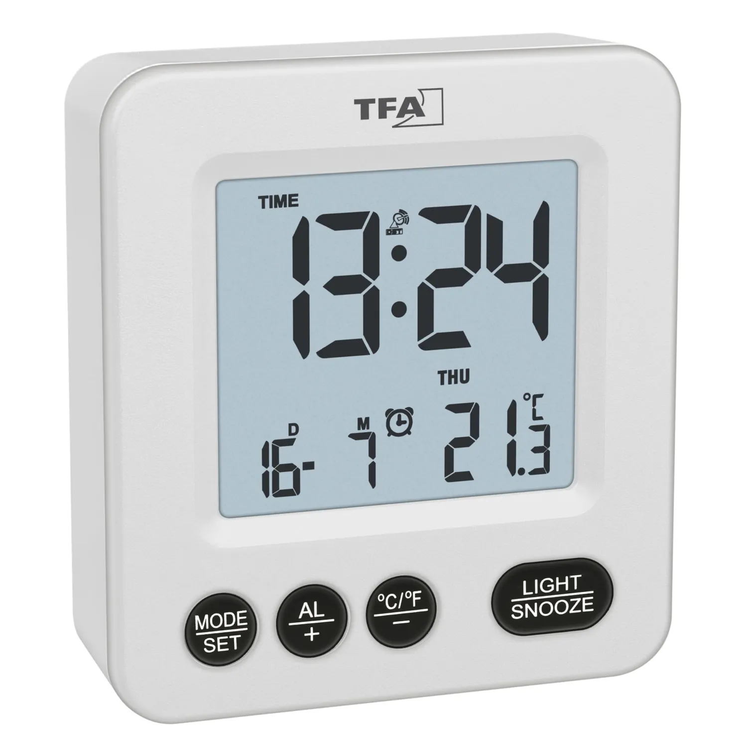 TFA Dostmann View 60.2567.01 Funk-Wecker schwarz Temperatur