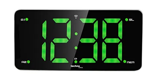 Technoline WT486 Funkwecker Grün dimmbar 2 Alarme