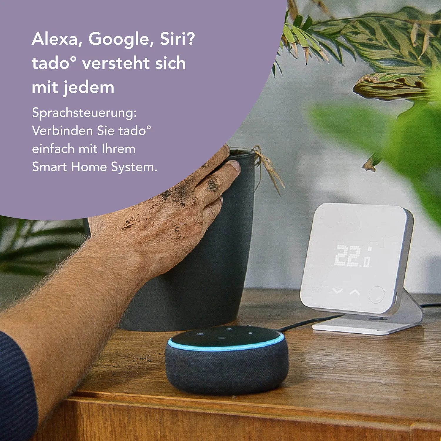tado° V3+ Funk Thermostat Starter Kit mit Standfuß