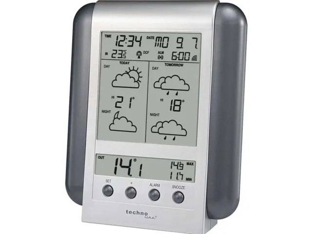 Technoline Meteotronic WM 5412 Wetterstation silber 90 Regionen