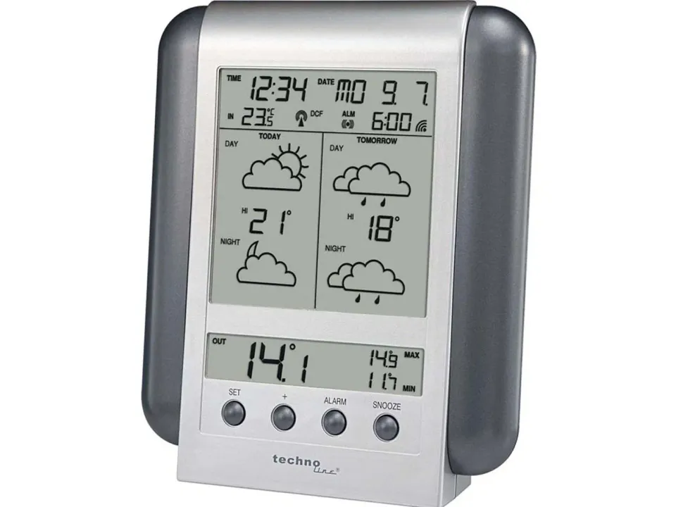 Technoline Meteotronic WM 5412 Wetterstation silber 90 Regionen