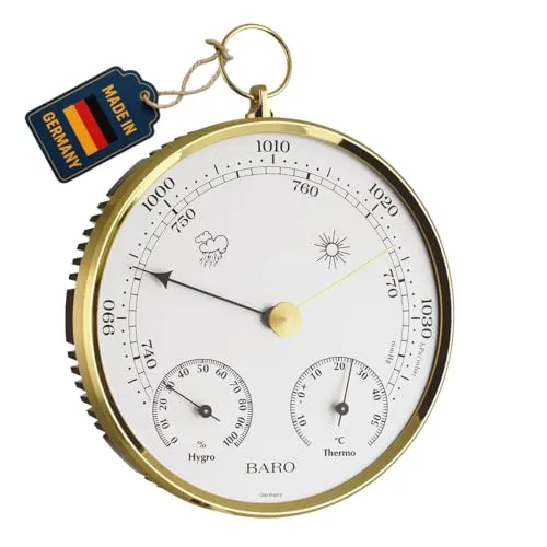 TFA Dostmann 20.3006 Wetterstation Messing analog Barometer