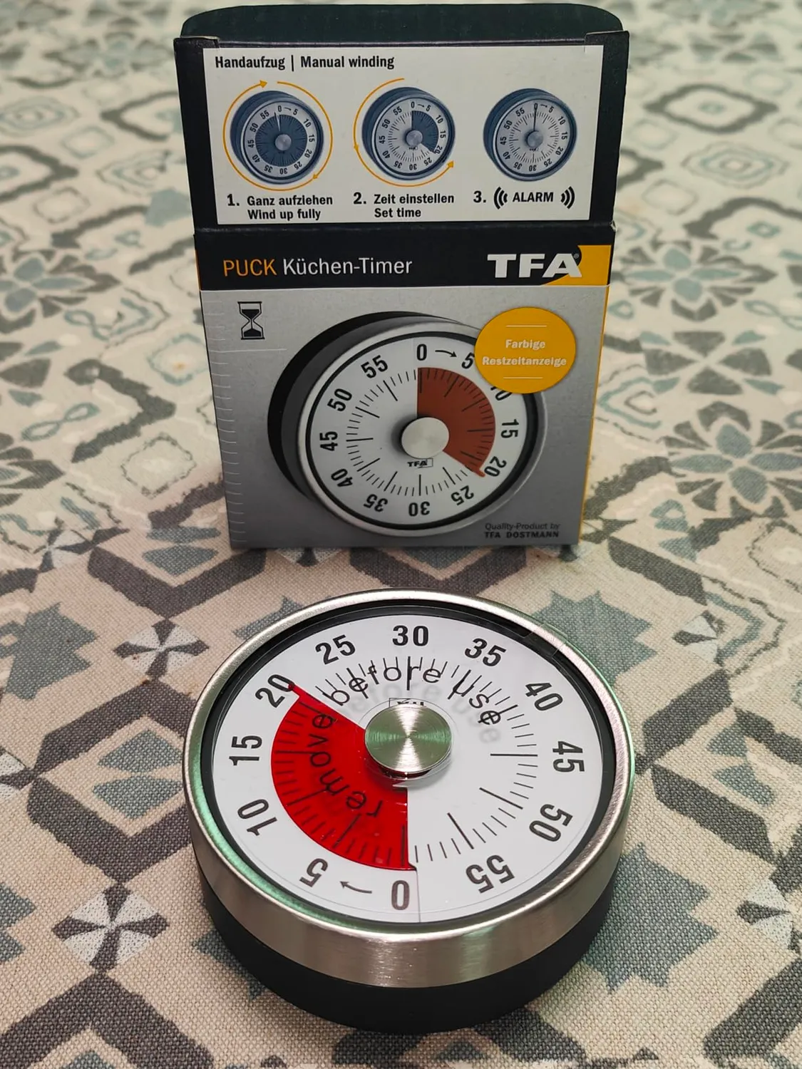 TFA Dostmann Puck 38.1028.02 Küchentimer weiß 60 Min