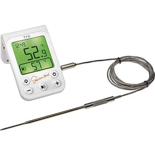 TFA Dostmann Küchen-Chef Grill-Bratenthermometer weiß