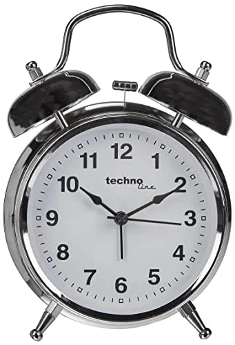 Technoline DGW Doppelglockenwecker analog silber Retro