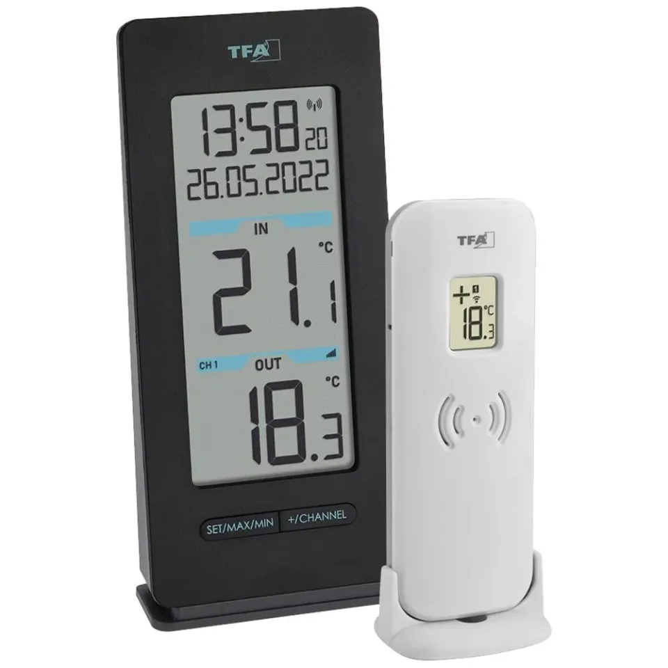 TFA Dostmann Buddy 30.3072.01 Funk-Thermometer schwarz