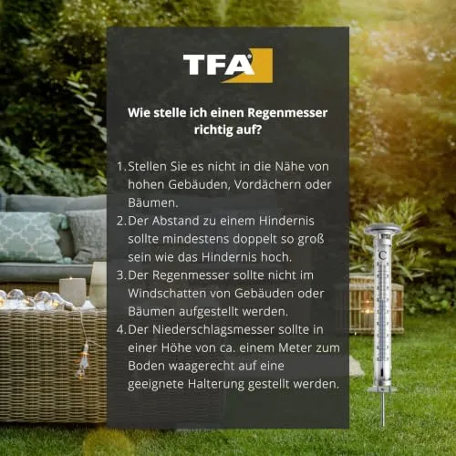 TFA Dostmann 47.1008 Regenmesser Schwarz bis 70 l
