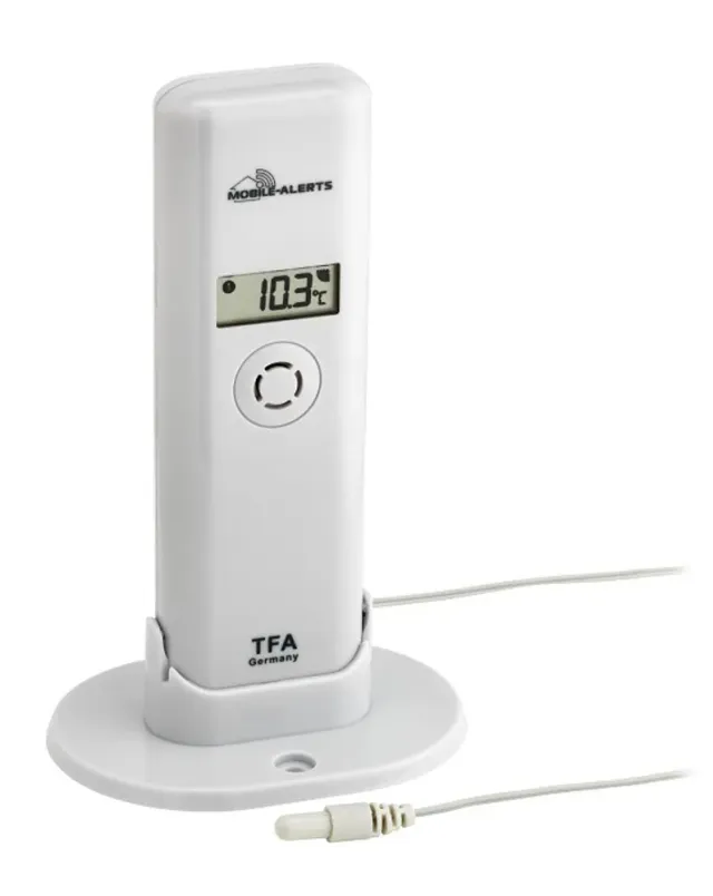 TFA Dostmann WeatherHub Thermo-Hygro-Sender Kabelfühler weiß