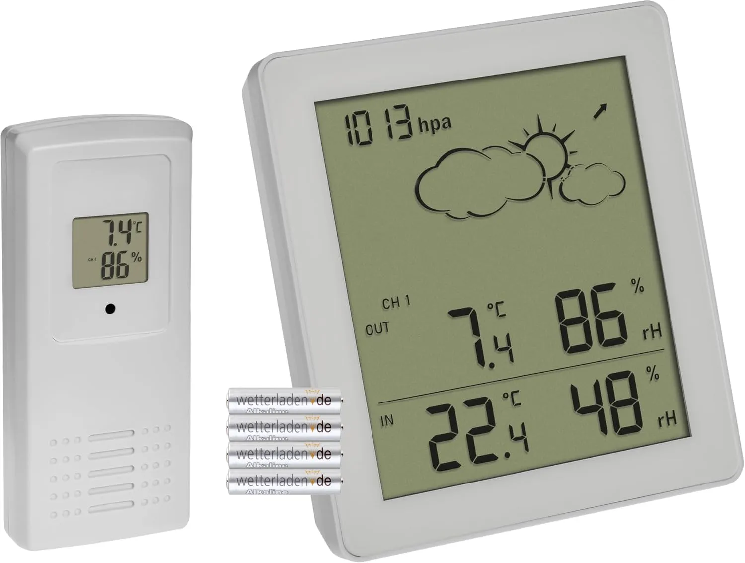 TFA Dostmann 35.1168.02 Clear Wetterstation weiß Funk