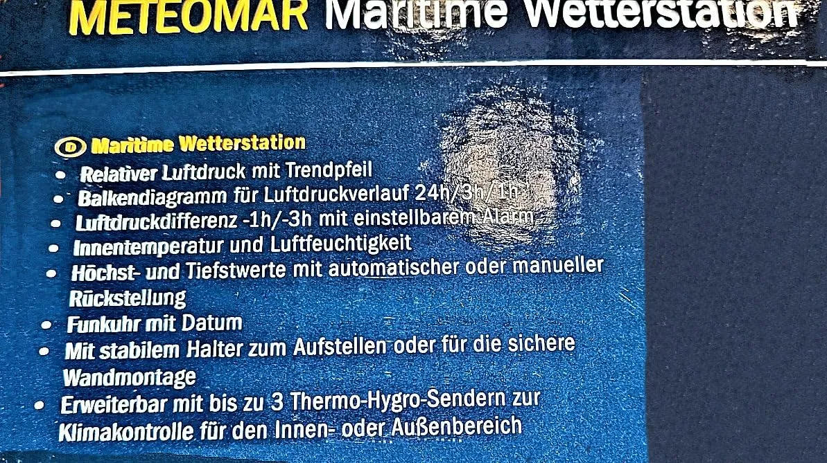 TFA Dostmann Meteomar 35.1124.10 Wetterstation Barometer Grau