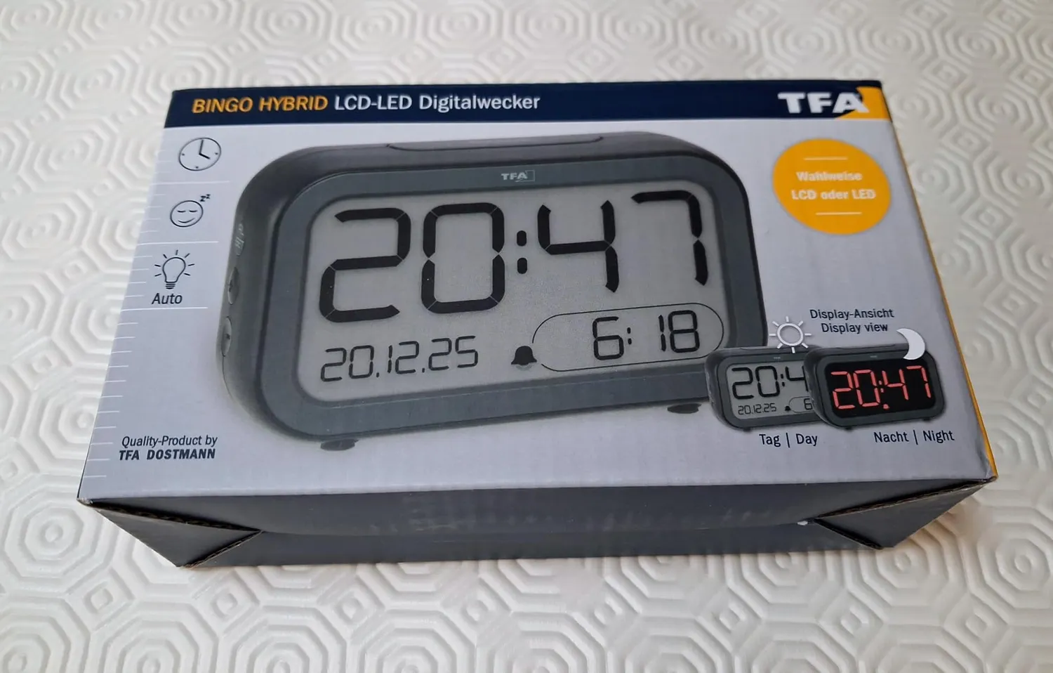 TFA Dostmann Bingo Hybrid 60.2048 Digitalwecker schwarz