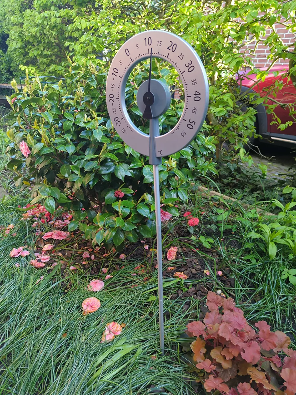 TFA Dostmann Lollipop Gartenthermometer Silber-Anthrazit 95 cm