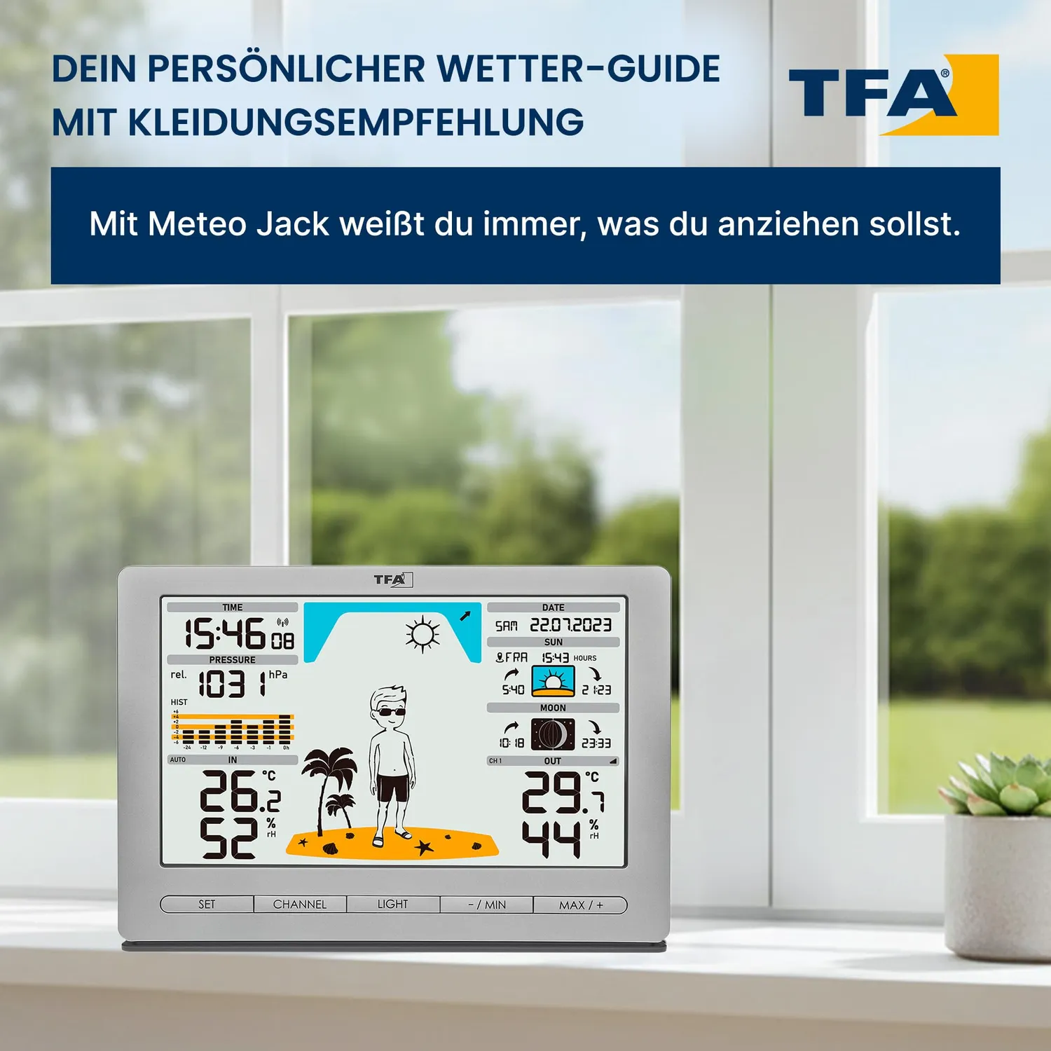 TFA Dostmann Meteo Jack 35.1097.54 Funk-Wetterstation Silber