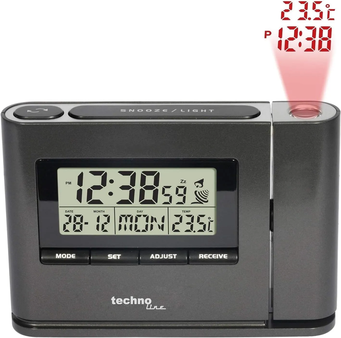 Technoline WT 519 Funk-Projektionswecker mit Temperaturprojektion
