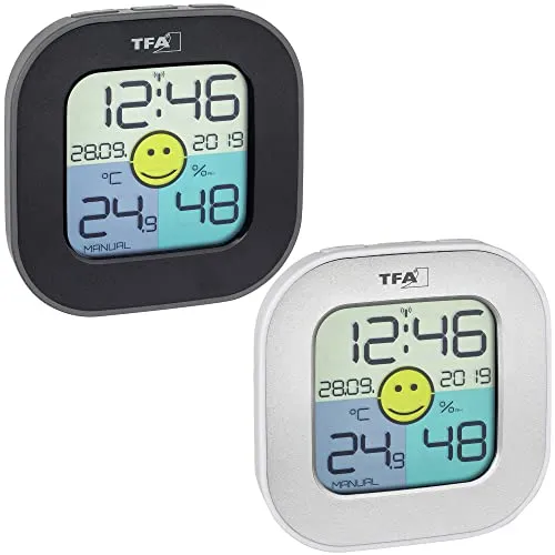 TFA Dostmann FUN 30.5050.01 Thermo-Hygrometer schwarz Smiley