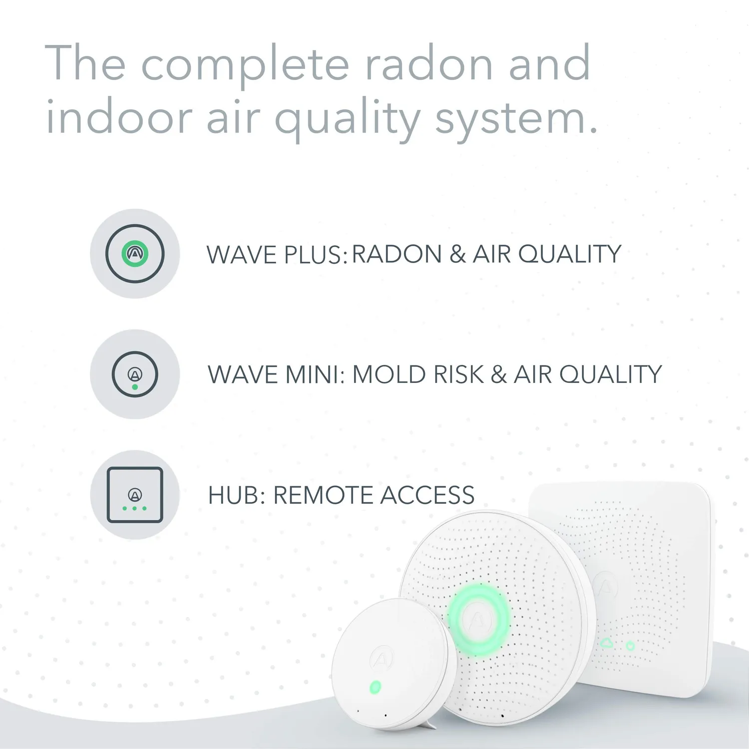 Airthings Wave Plus House Kit Raumluftmonitor mit Hub Radon