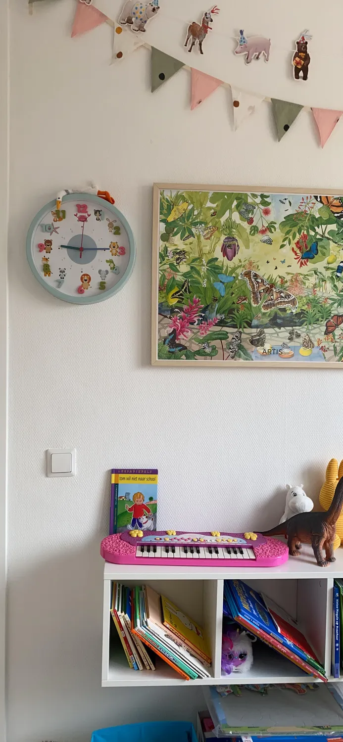 TFA Dostmann Little Animals Kinder-Wanduhr hellblau