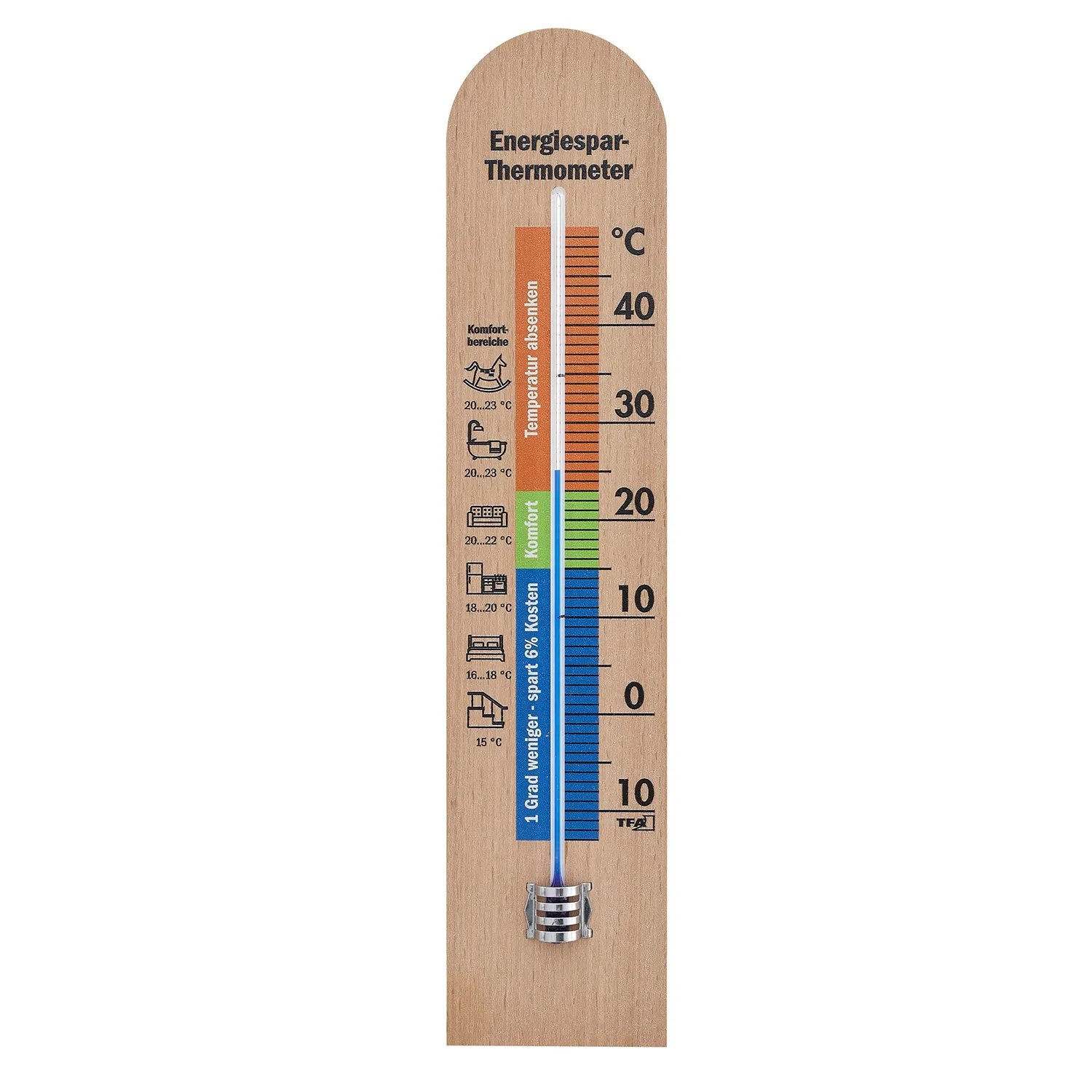 TFA Dostmann 12.1055.05 Energiespar-Thermometer Buche 1 Stück