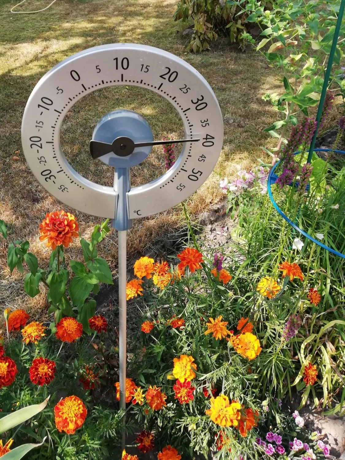 TFA Dostmann Lollipop Gartenthermometer Silber-Anthrazit 95 cm