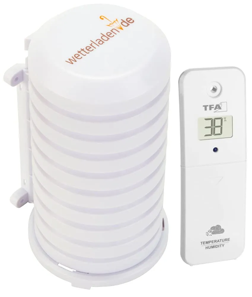 TFA Dostmann 30.3800.02 Thermo-Hygro-Sender weiß Display