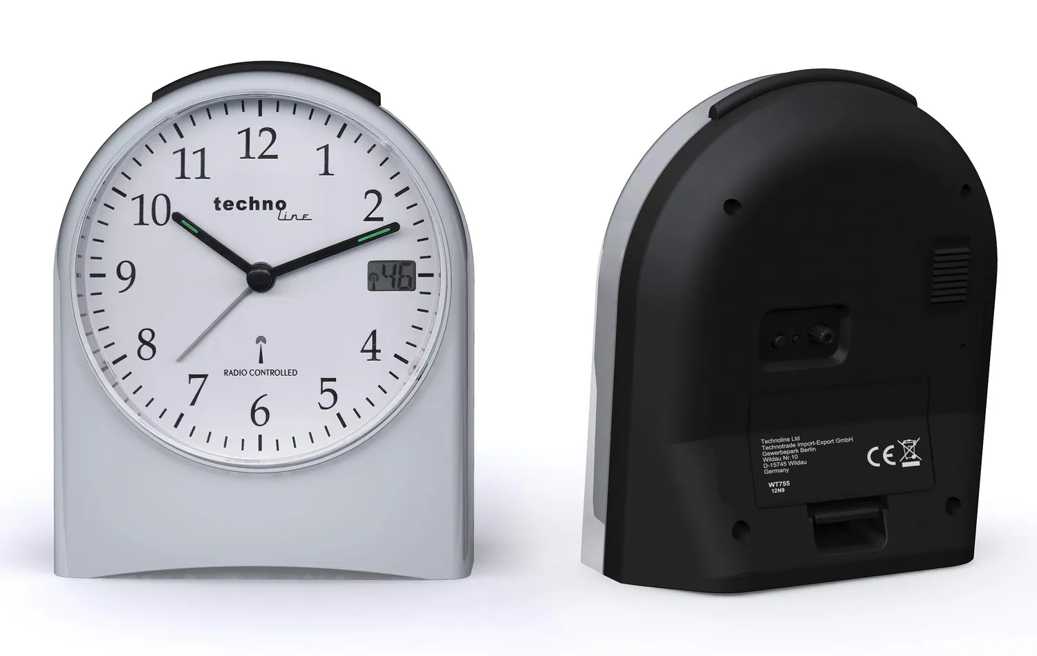 Technoline WT 765 Funkwecker silber-schwarz mit Schlummer