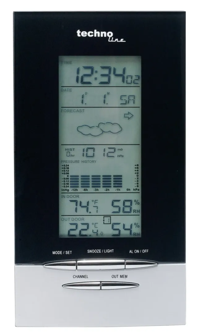 Technoline WS 6730 Funkwetterstation Luftdruck 3 Sensoren