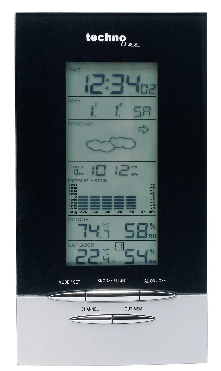 Technoline WS 6730 Funkwetterstation Luftdruck 3 Sensoren
